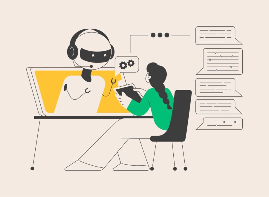A user interacting with an AI chatbot assistant.