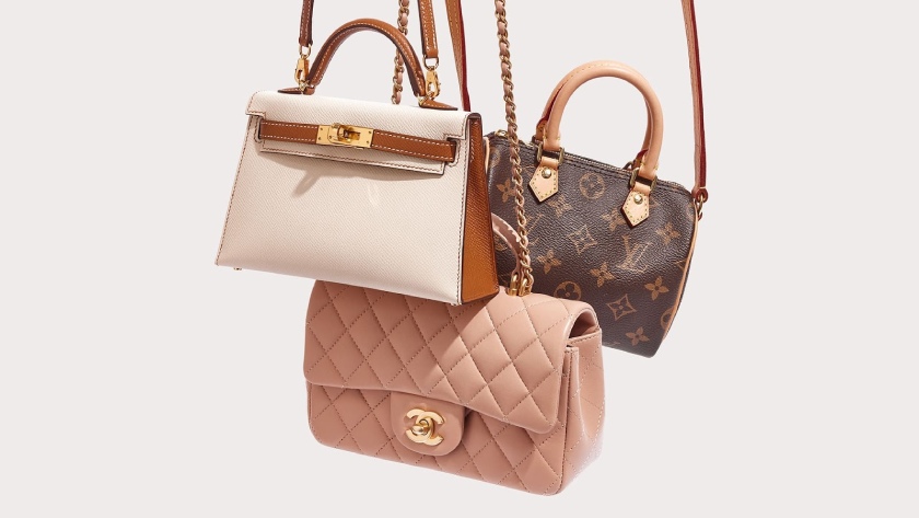 Luxury designer bags Hermes Chanel Louis Vuitton.