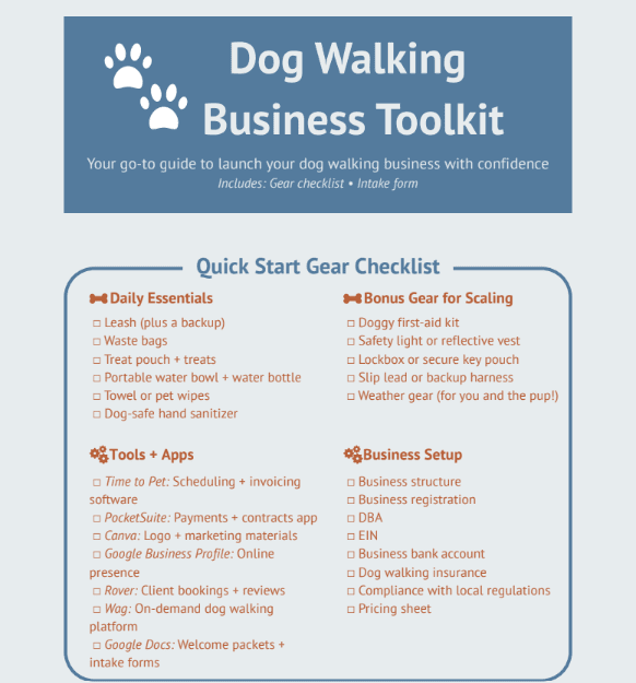 Dog Walking Business Toolkit