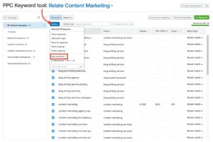 Semrush's PPC Keyword Tool under the Ad Toolkit recommending PPC ad keywords
