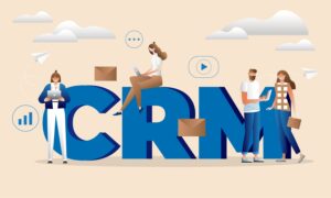 Customer relationship management concept background.