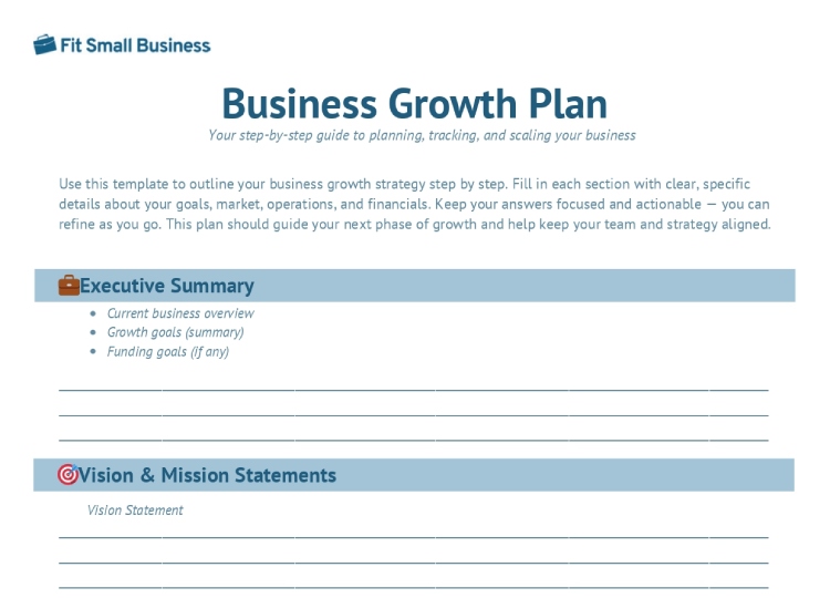 Business Growth Plan template.