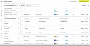 An example of Apollo.io's CRM contact data enrichment capabilities with several filters.