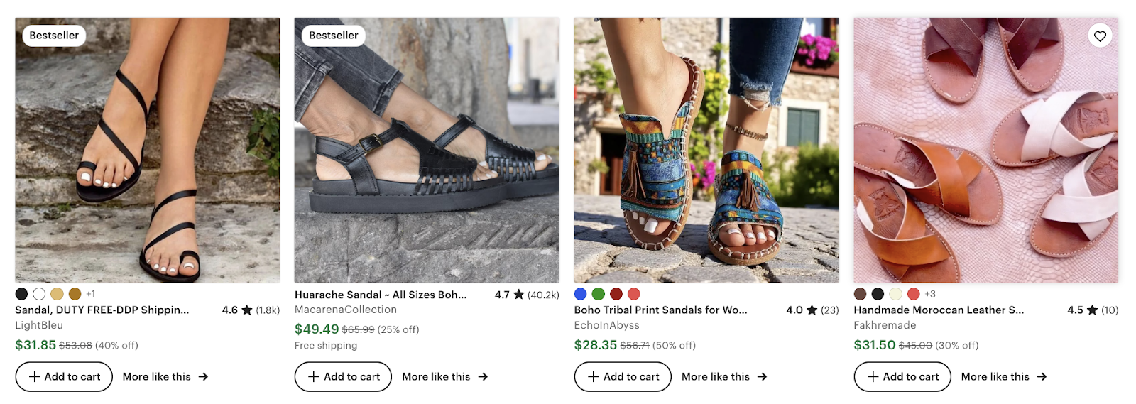 Etsy leather handmade sandals