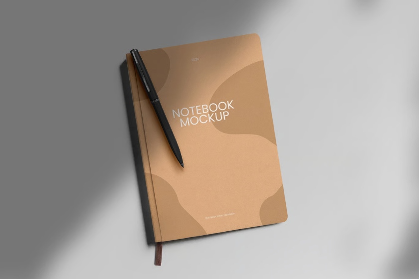 Mockup of a branded journal.