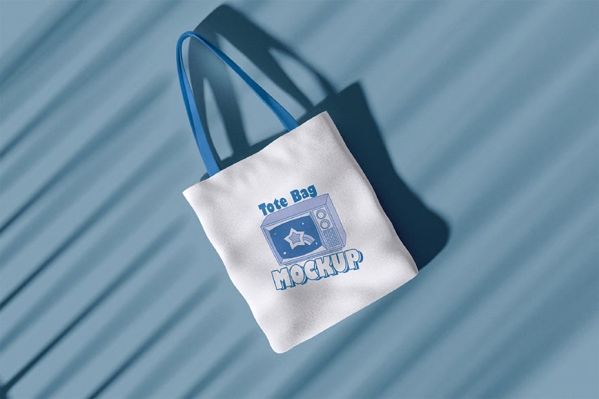 Sample tote bag with a logo and design.