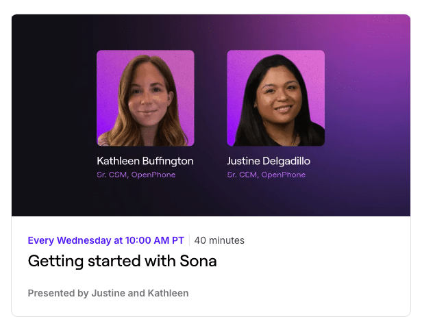 Webinar invite from OpenPhone.
