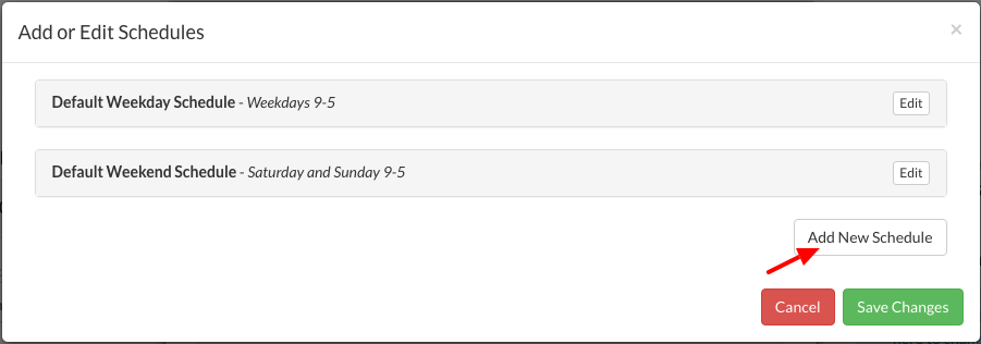 Talkroute account settings with options to add or edit call forwarding schedules.