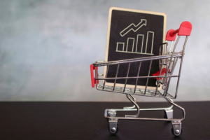 Sales chart inside shopping trolley