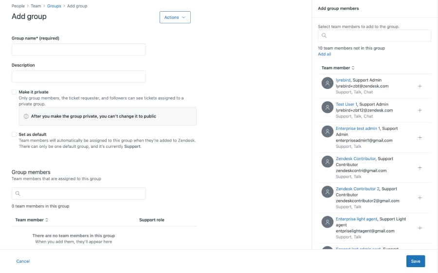 Zendesk customer workflow with custom routing to specific team members.