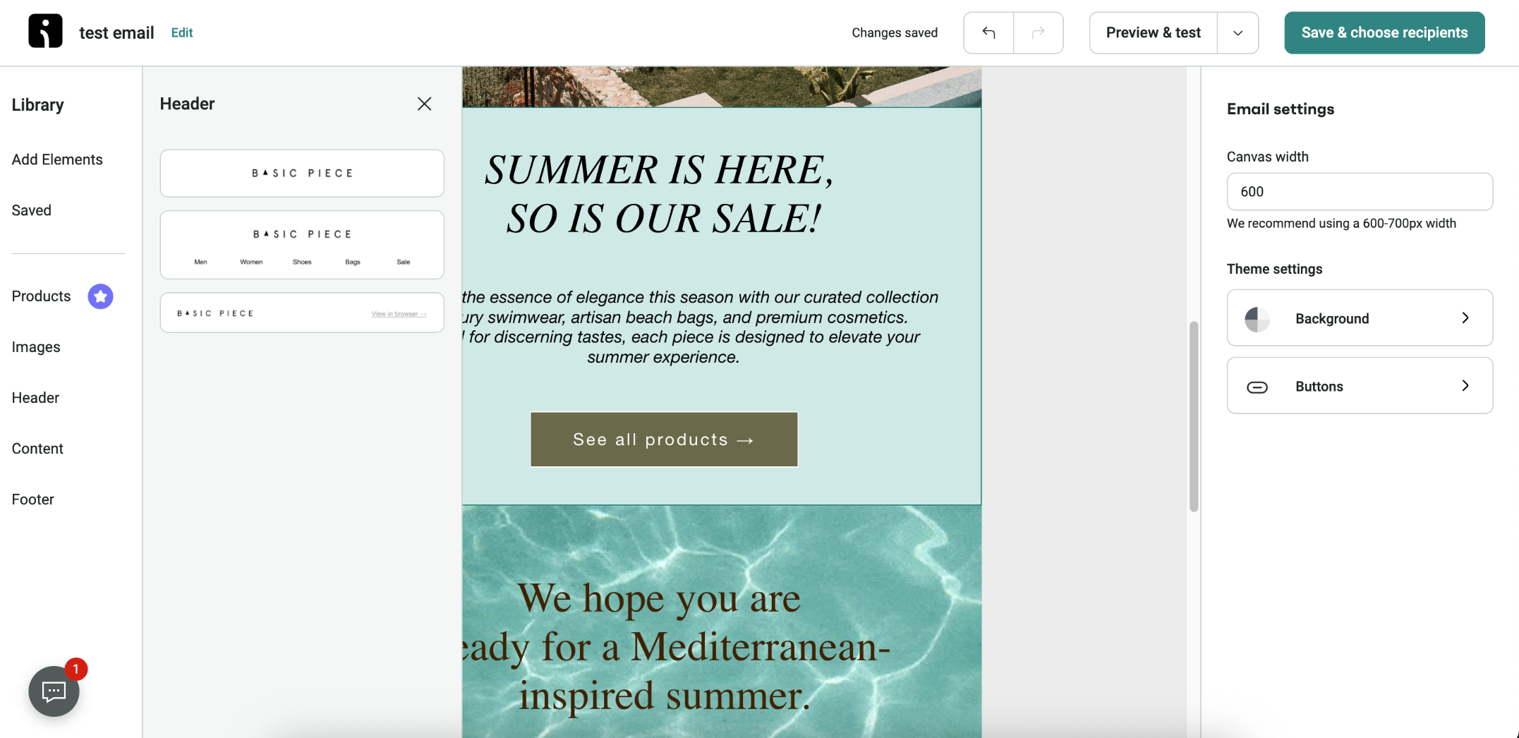 Omnisend's drag-and-drop email builder platform.