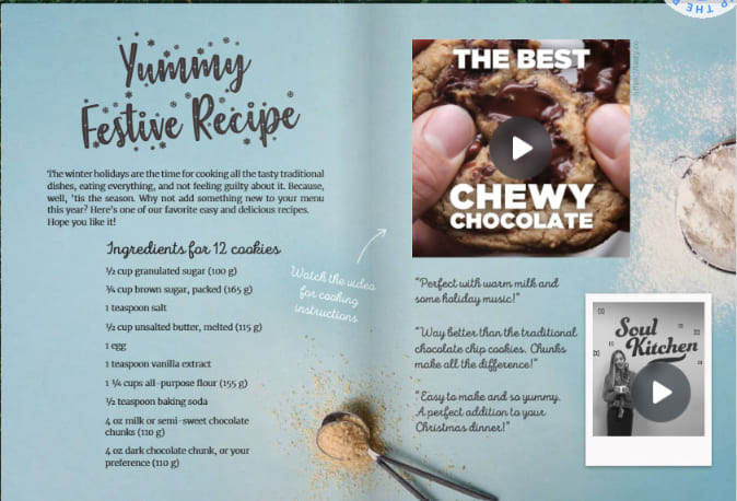 A holiday recipe book as a free downloadable gift from a brand.