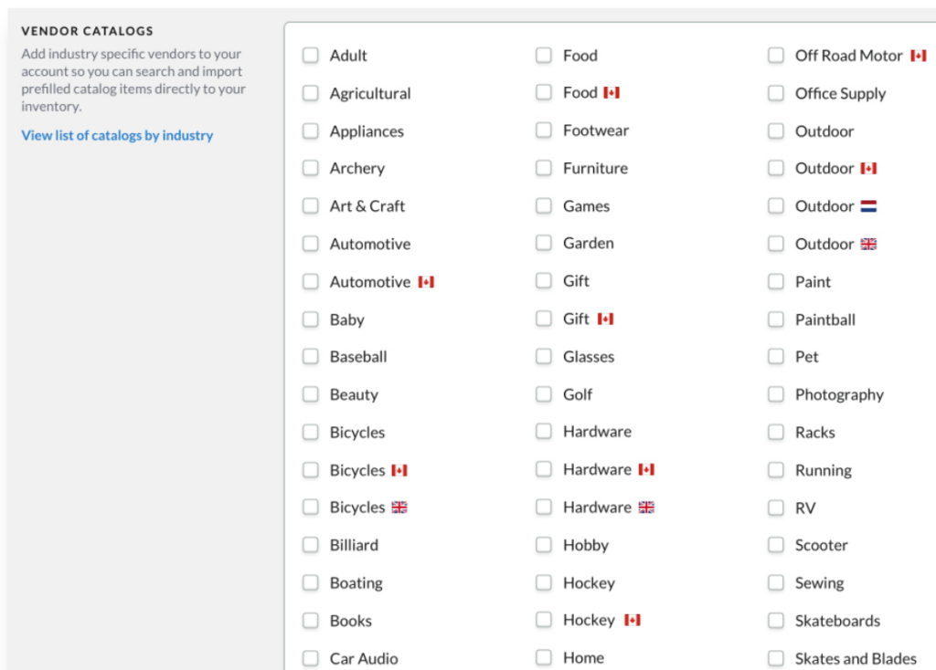 With Lightspeed Retail, you can access and view vendor catalogs from multiple suppliers and industries. You can also search for specific products, edit product information, and import item details into your inventory.