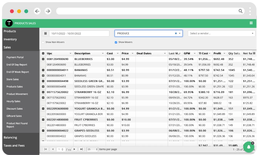 IT Retail’s inventory management tools let you create purchase orders, receive items, get alerted when stock is low, view individual items, and edit products in bulk.