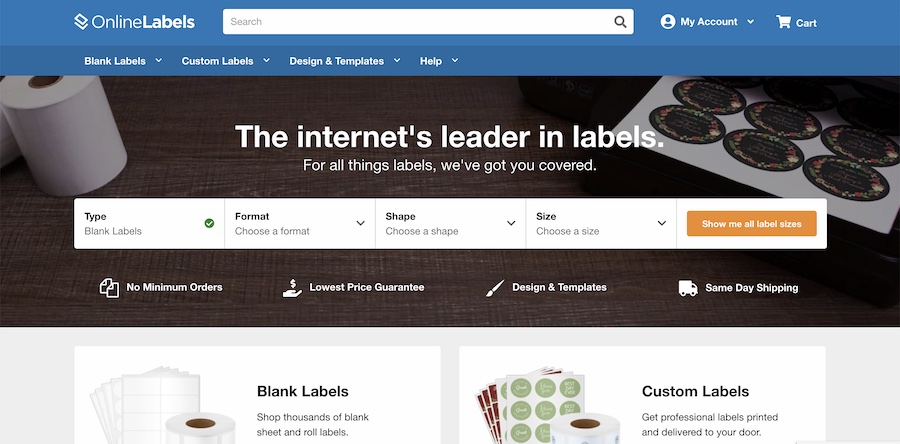 Online Labels allows you to both generate and order labels.