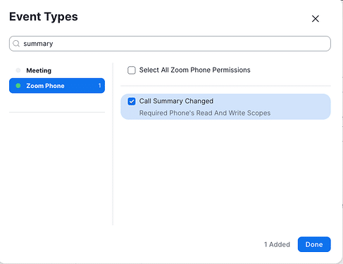 Zoom Phone app featuring a post-call summary.