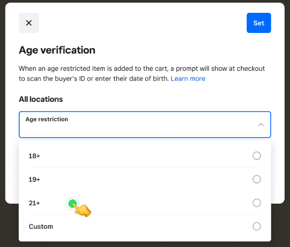 Square for Retail allows liquor stores to configure age-verification prompts for restricted products during checkout to support alcohol compliance requirements.