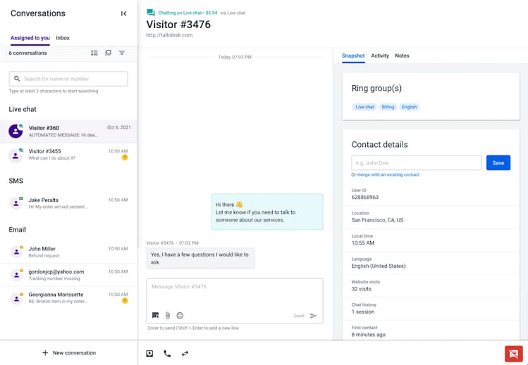 NICE CXone interface showing customer interaction details.