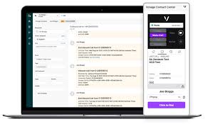 Vonage Contact Center workspace and mobile app showing customer details, call controls, and CRM information.